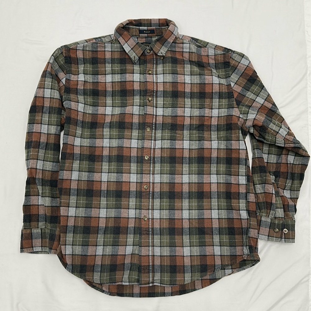 Pendleton Mason Button Down Long Sleeve Plaid Fla… - image 1
